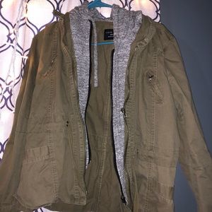 Green military jacket